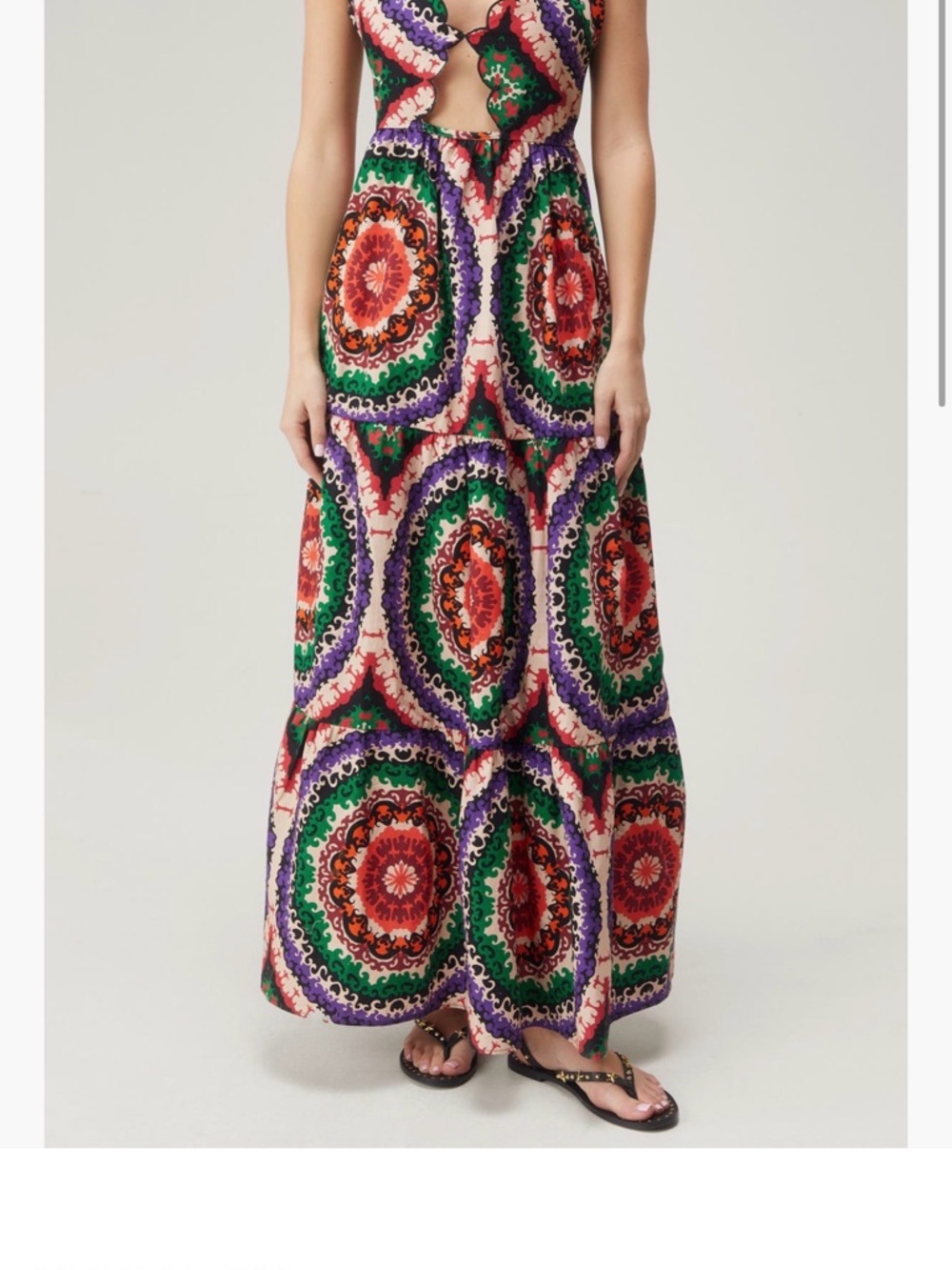 Nasty Gal Multicolor Medallion Print Maxi Dress Size 2